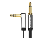 UGREEN Kątowy kabel mini jack 35mm AUX AV119 płaski 5 m czarny - 1489189 - zdjęcie 1